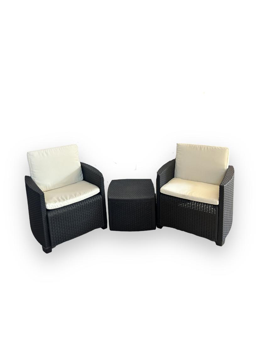 Set Salottino per esterno nero