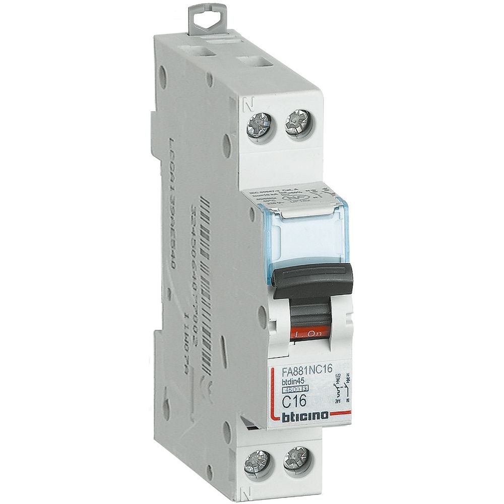 BTDIN45 - MAGNETOTERMICO 1P+N CURVA C 16A 4,5KA