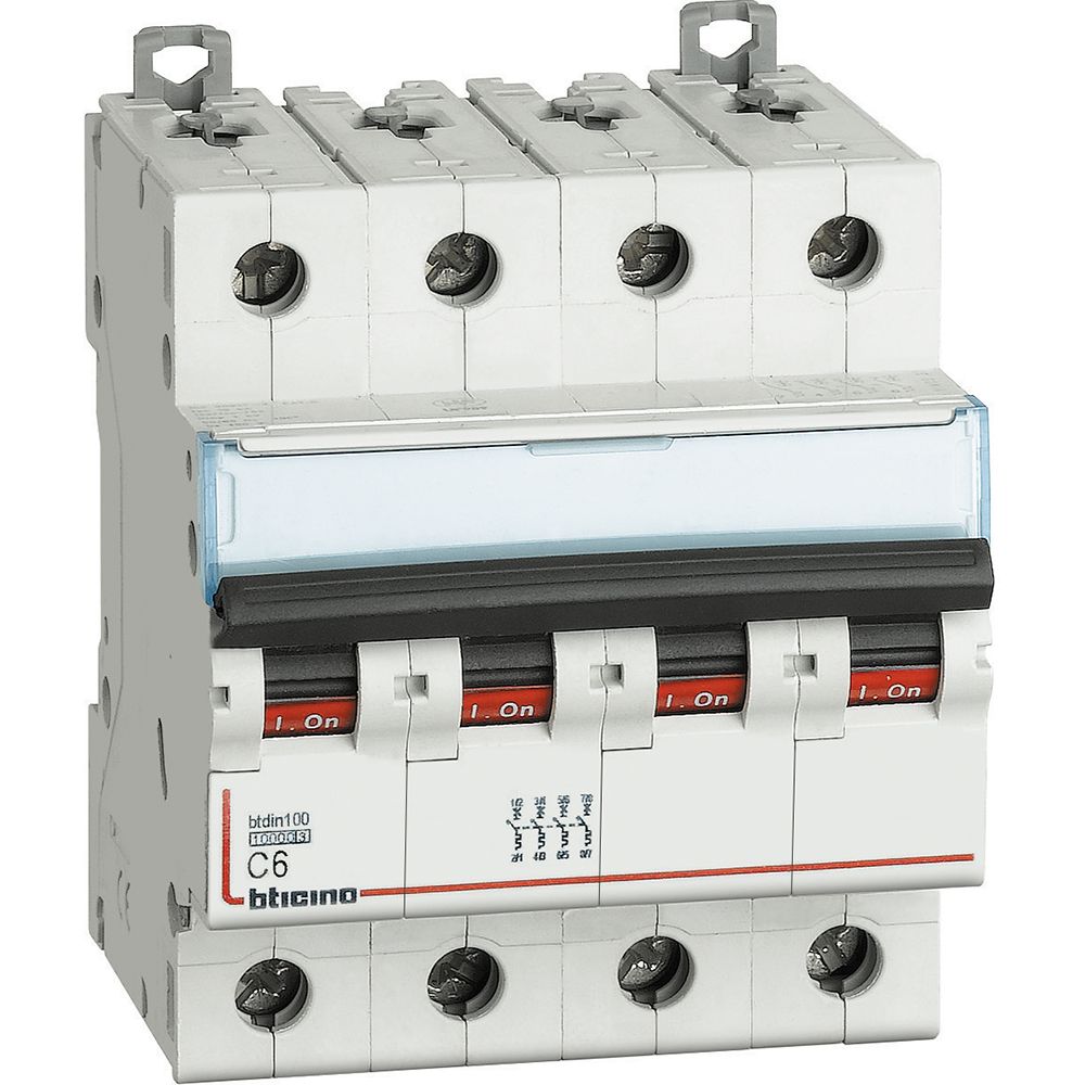 BTDIN100 - MAGNETOTERMICO 4P CURVA C 6A 10KA