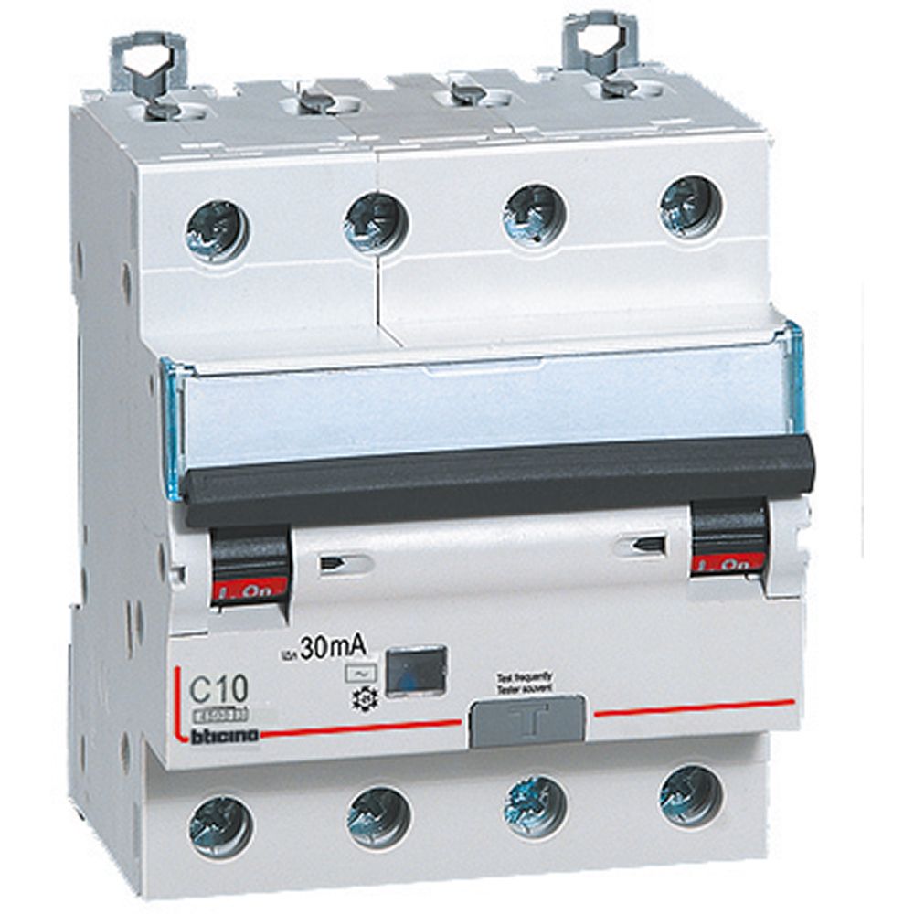 BTDIN45 - MAGNETOTERMICO DIFFERENZIALE AC 4P 10A 4,5KA 30MA 4 M