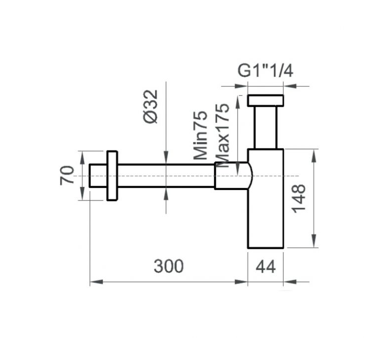 SIFONE TONDO CROMATO 1" 1/4 PONSI