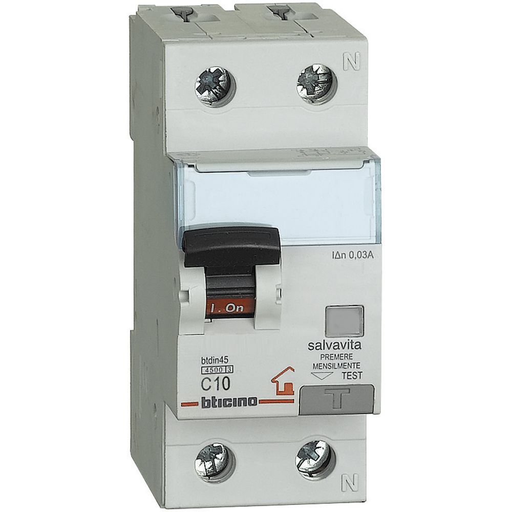 BTDIN45 - MAGNETOTERMICO DIFFERENZIALE F 1P+N 16A 4500A 30MA